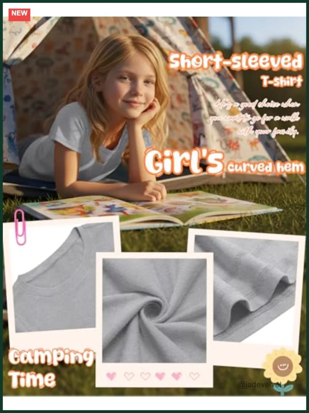 4-Pack Girls Short Sleeve Crewneck Tunic Tees Loose Fit